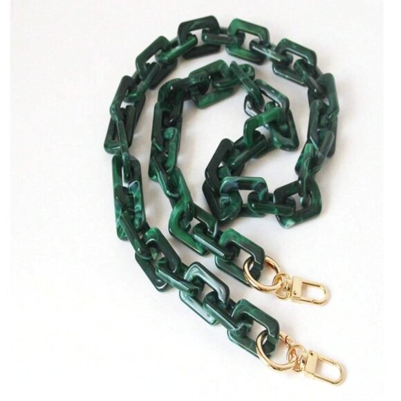 🆕️Green Acrylic Bag Chain⛓️Detachable ⛓️ Total Length:  15.75" - Picture 3 of 3
